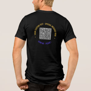 Personalised Colour QR Code Custom Text Template Tri-Blend Shirt