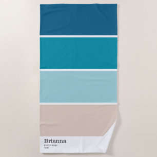 Personalised Colour Sample Name Beach Towel