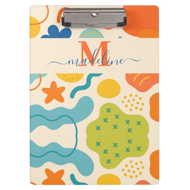 Personalised Colour Splash Abstract Clipboard (Front)