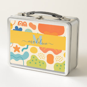 Personalised Colour Splash Abstract Metal Lunch Bo Box