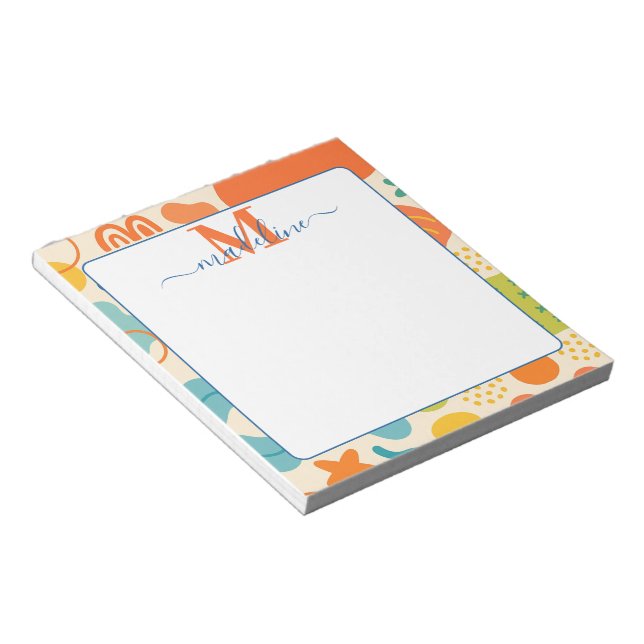 Personalised Colour Splash Abstract Notepad (Angled)
