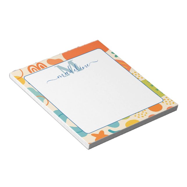 Personalised Colour Splash Abstract Notepad (Angled)