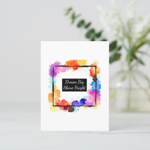 Personalised Colour Splash Quote Wall Art   Custom Postcard