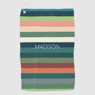 Personalised Colour Stripes Golf Towel