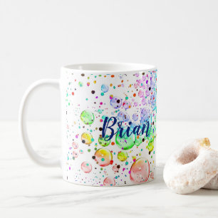 Personalised Coloured Bubbles Coffee Mug