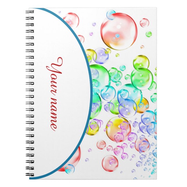 Personalised Coloured Bubbles Notebook (Front)