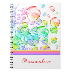 Personalised Coloured Bubbles Notebook