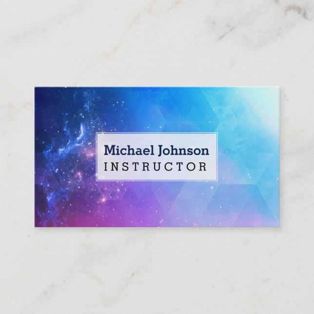 Personalised Colourful Abstract Geometric Galaxy Business Card (Front)