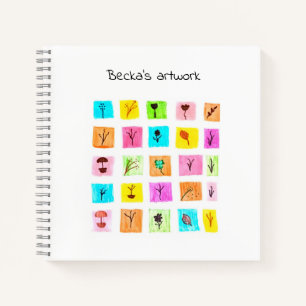 Personalised colourful abstract painting kids notebook