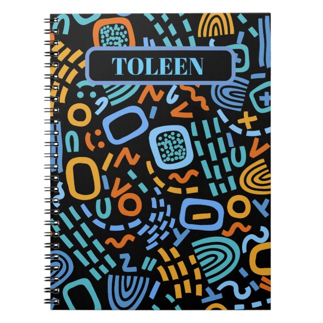 Personalised Colourful Abstract Pattern            Notebook (Front)