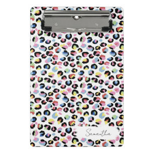 Personalised Colourful Animal Print Mini Clipboard