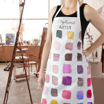 Personalised Colourful Artist Apron<br><div class="desc">This apron is decorated with a pattern of colour samples in subtle shades.
Perfect for an artist or someone who enjoys painting.
Personalise this apron with your name or monogram.
Because we create our artwork you won’t find this exact design from other designers.
Original Watercolor © Michele Davies.</div>
