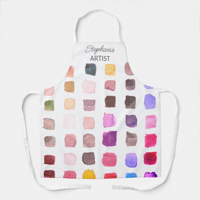 Personalised Colourful Artist Apron (Front)