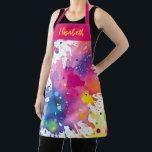 Personalised Colourful Artist Paint Splash  Apron<br><div class="desc">A fun and colourful paint splash apron for an artist. Personalise it with their name. Designed for you by Blackberry Boulevard.</div>