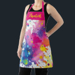 Personalised Colourful Artist Paint Splash  Apron<br><div class="desc">A fun and colourful paint splash apron for an artist. Personalise it with their name. Designed for you by Blackberry Boulevard.</div>