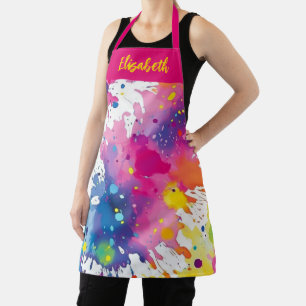 Personalised Colourful Artist Paint Splash  Apron