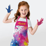 Personalised Colourful Artist Paint Splash  Apron<br><div class="desc">A fun and colourful paint splash apron for an artist. Personalise it with their name. Designed for you by Blackberry Boulevard.</div>