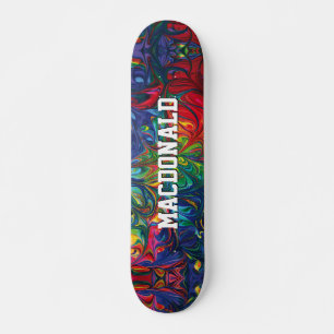 Personalised Colourful Blue Abstract Skateboard