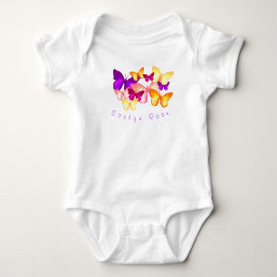 Personalised Colourful Butterflies Baby Bodysuit