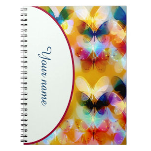 Personalised colourful butterflies notebook