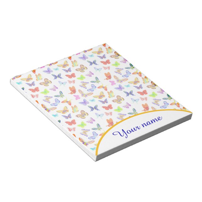 Personalised Colourful butterflies  Notepad (Angled)