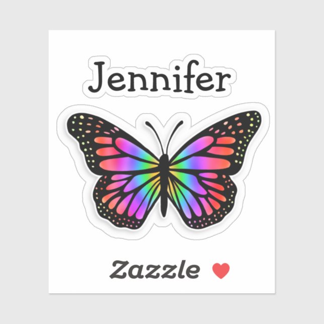 Personalised Colourful Butterfly and Name (Sheet)