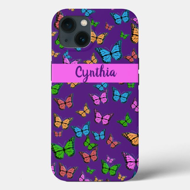 Personalised Colourful Butterfly Case-Mate iPhone Case (Back)