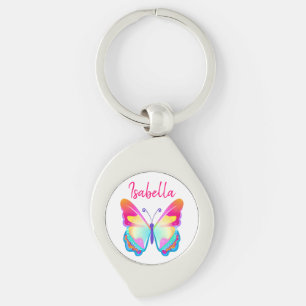 Personalised Colourful Butterfly Personalised Name Key Ring