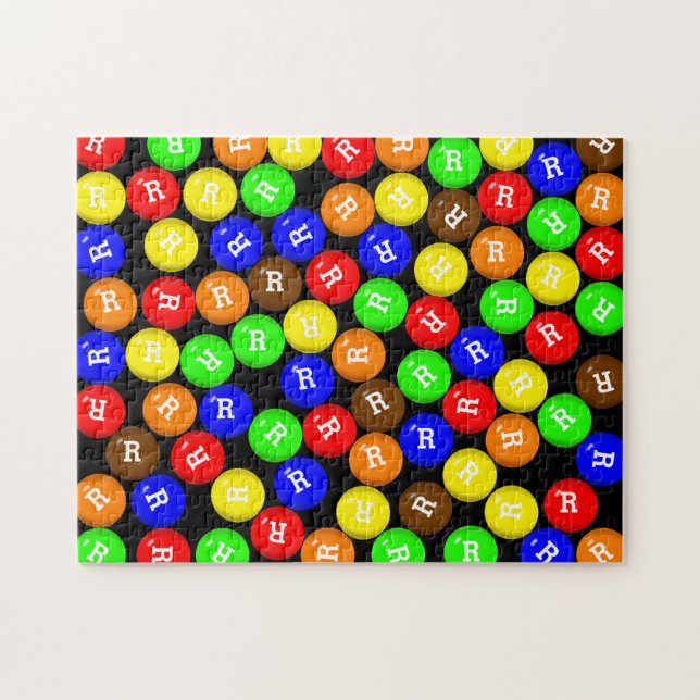 Personalised Colourful Candy Coated Chocolates Jigsaw Puzzle (Horizontal)