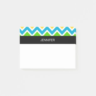 Personalised Colourful Chevron Pattern Post-it Notes