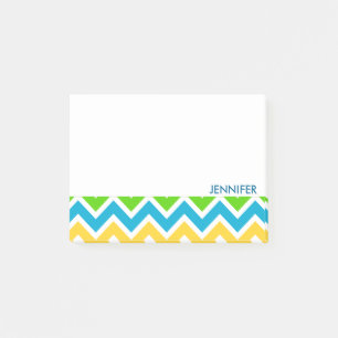 Personalised Colourful Chevron Pattern Post-it Notes