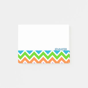 Personalised Colourful Chevron Pattern Post-it Notes