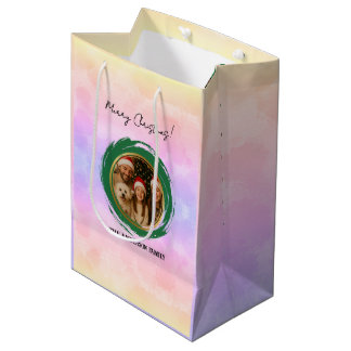 Personalised Colourful Christmas Medium Gift Bag