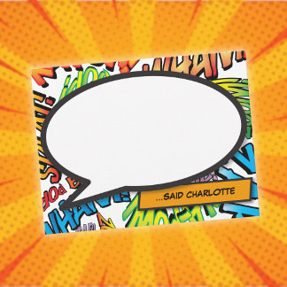 Personalised Colourful Comic Book Speech Bubble Card