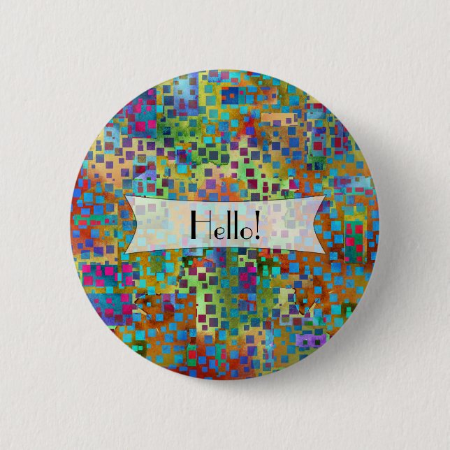 Personalised Colourful Confetti Abstract Art 6 Cm Round Badge (Front)
