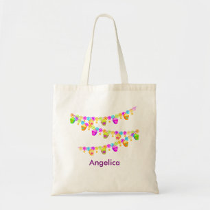 Personalised Colourful Cupcake Bunting Banner Tote Bag