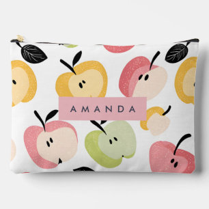 Personalised Colourful Cute Apple Pattern Accessory Pouch