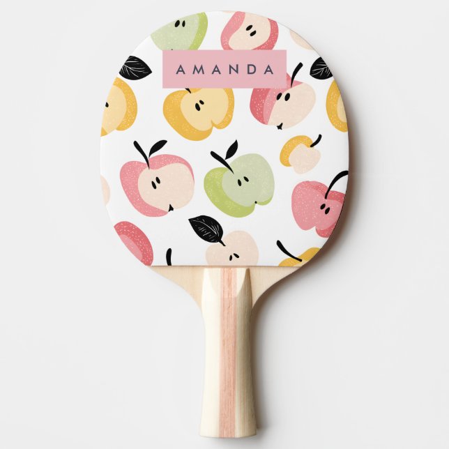 Personalised Colourful Cute Apple Pattern  Ping Pong Paddle (Front)