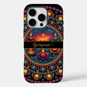 Personalised Colourful Diwali Festival Mandala iPhone 16 Pro Case