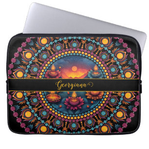 Personalised Colourful Diwali Festival Mandala Laptop Sleeve