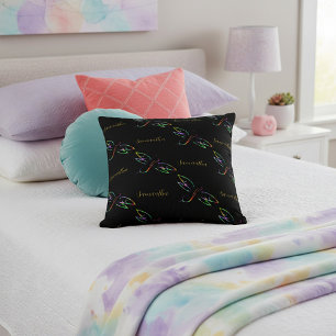 Personalised Colourful dragonflies throw pillow