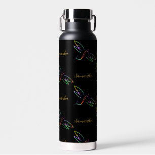 Personalised Colourful dragonflies Water Bottle
