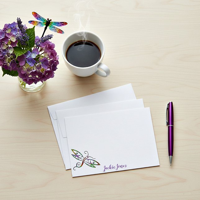Personalised colourful dragonfly  card (Creator Uploaded)