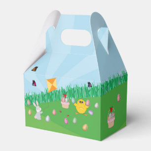 Personalised Colourful Easter Egg Hunt Bunny Chick Favour Box