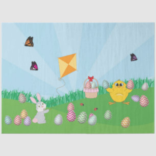 Personalised Colourful Easter Egg Hunt Bunny Chick Tissue Paper