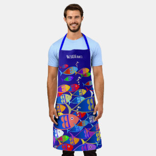Personalised Colourful Fish Apron