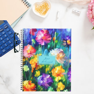 Personalised Colourful Floral Beauty Notebook