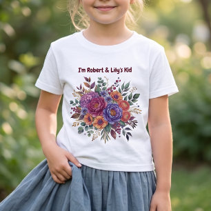 Personalised Colourful Floral Kids T-Shirt