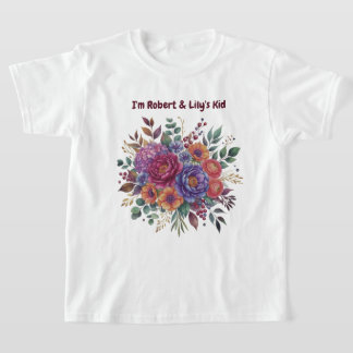 Personalised Colourful Floral Kids T-Shirt