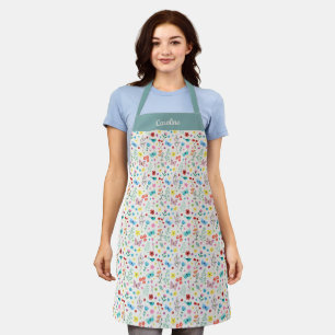 Personalised Colourful Floral Pattern Apron